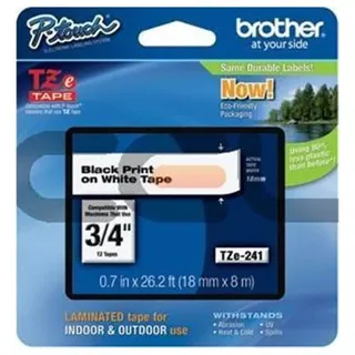 Brother TZe-241 laminiert schwarz auf weiß 1,8cm x 8m