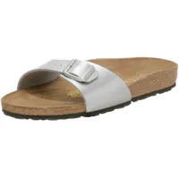 Birkenstock Damen Classic Madrid Birko-Flor Pantoletten, Silber (Silber), 42 EU - 42 EU