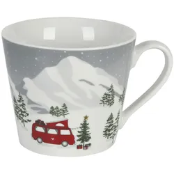 Krasilnikoff Happy Cup, Camper in the snow, Ø 10, Höhe 9 cm
