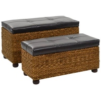 VidaXL Sitzbank-Set 2-tlg. Seegras Braun