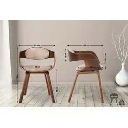 CLP 2er Set Stühle Kingston Stoff walnuss/creme/walnuss