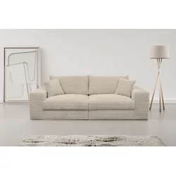 Big-Sofa WERK2 "Rozzana mit viel Platz und aktuellen Bezugsvarianten", beige (creme), B:246cm H:82cm T:105cm, 100% Polyester, Sofas, mit losen Rückenkissen