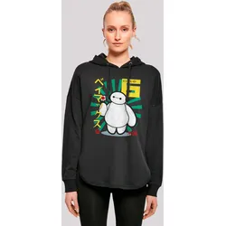 Kapuzenpullover F4NT4STIC "Big Hero 6 Baymax Lollypop", Damen, Gr. XS, schwarz, Obermaterial: 100% Baumwolle, casual, oversize, Langarm, Pullover, Premium Qualität