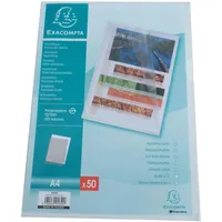 Exacompta 10x Pack 50 Aktensichthüllen genarbtem PP 120μ, A4,