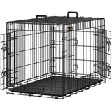 Songmics Hundekäfig 92,5 x 57,5 x 64 cm Schwarz
