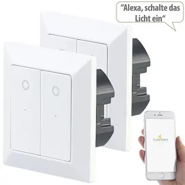 Luminea Home Control Doppel-Lichttaster WLAN Weiß 2 St.
