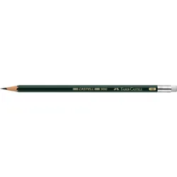 FABER-CASTELL Bleistift CASTELL 9000 mit Radierer HB