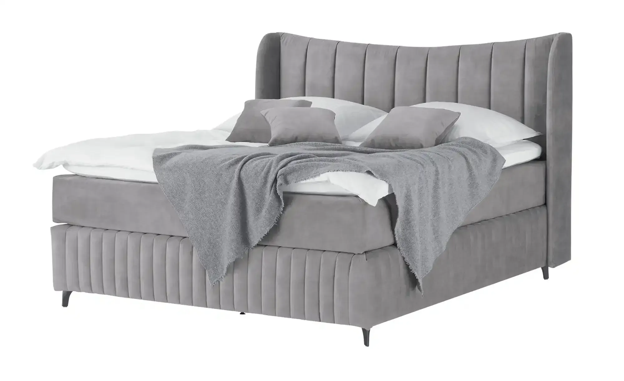 Kings and Queens Boxspringbett  Uldur , grau , Maße (cm): B: 174 H: 122