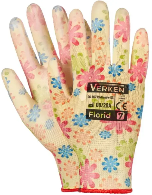 Gartenarbeitshandschuhe mit Blumenmuster FLORID 9/L
