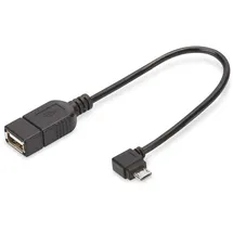 Digitus USB 2.0 Adapterkabel, OTG, micro B - A] AK-300313-002-S 15.00 cm Rund, doppelt geschirmt, mit