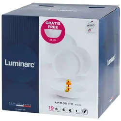 ARC Tafelservice 19 Stück Ammonit Opal Glas Weiß