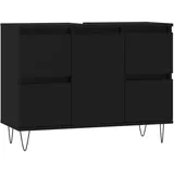 vidaXL Badschrank Schwarz 80x33x60 cm Holzwerkstoff