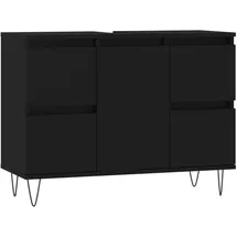 vidaXL Badschrank Schwarz 80x33x60 cm Holzwerkstoff