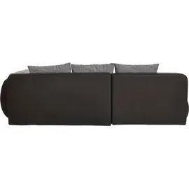 INOSIGN Ecksofa »Imola elegant und bequem, aktuelle Steppung im Sitz, L-Form«, wahlweise mit Bettfunktion schwarz