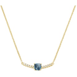 Luigi Merano Collier mit Edelstein & Brillanten, Gold 585 Ketten   Blau Damen 