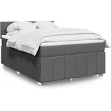 vidaXL Boxspringbett mit Matratze Dunkelgrau 140x200 cm Stoff