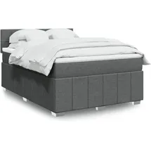 vidaXL Boxspringbett mit Matratze Dunkelgrau 140x200 cm Stoff