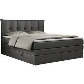 MKS Boxspringbett PREMIUM 10 KING 160/200 Dunkelgrau Kunstleder - H3