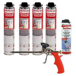 fischer Schaumpaket PUP 750 B2 Kartuschen + PU-Reiniger + Pistole PUP M3