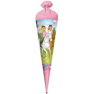 ROTH Schultüte, Bibi & Tina - Pferdefreunde, 70 cm, rund, Rot(h)-Spitze, Filzverschluss