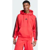 Adidas Essentials 3-Streifen Fleece Kapuzenpullover Pure Ruby / Black