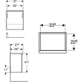 Geberit Waschbeckenunterschrank 1 Tür 37 x 41,5 x 27,9 cm Lava