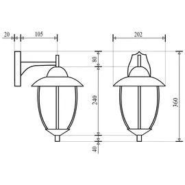 Rabalux Außenwandleuchte Metall 37,0 cm E27 dimmbar IP43 gold-weiß