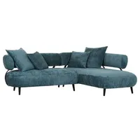 Landscape Ecksofa Belisa, Türkis, Textil, 4-Sitzer, Füllung: Polyester, Ottomane rechts, L-Form, 265x200 cm, Stoffauswahl, Wohnzimmer, Sofas & Couches, Wohnlandschaften, Ecksofas