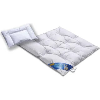 ARO ARTLÄNDER Daunenbett Junior Exklusiv 100x135 cm und Daunendecke 80x80 cm - weiß