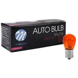 Glühlampe M-TECH PY21W BAU15s 21W AMBER 24V