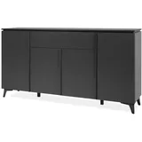 furn.design Sideboard grau, Schiefer 177 cm 4-türig 6 Fächer, modern, Visby