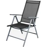 Mojawo Garten Klappstuhl Gartenstuhl Hochlehner Alu Textilen Silber/Anthrazit