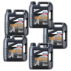 5x 4L LIQUI MOLY 3058 Motorbike 4T 15W-50 Offroad 4 Takt Motoröl Motorrad Motor