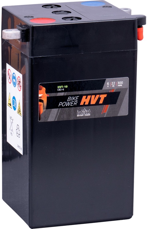 Intact HVT-10 Bike-Power HVT 22Ah Motorradbatterie 6V (DIN 02214) YB2-6