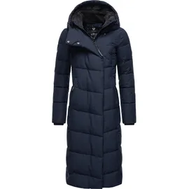Ragwear Damen atmungsaktiver Wintermantel warmer wasserdichter Steppmantel lang mit Kapuze Pavla Long Intl Navy Gr. S - S