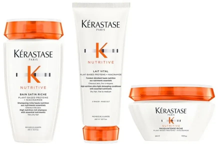 Kérastase Nutritive Set Masquintense RICHE (Riche Shampoo / Spülung / Riche Maske) Haarpflegesets 0.65 l Damen