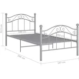 vidaXL Bett 100 x 200 cm Grau