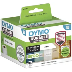 DYMO® Original Hochleistung Etikett für LabelWriterTM, Kunststoff - weiss - permanent haftend, widerstandsfähig, 2 x 350