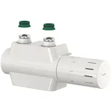 Flamco Einrohr-Ventilarmatur VARIODESIGN mit Thermostatkopf und Blende, Thermostat, Weiss