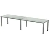 Rocada Mehrfacharbeitstisch Executive BxTxH 360x80x73cm Gestell verchromt Platte Glas satiniert.