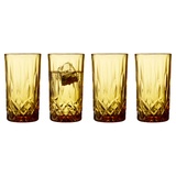 Lyngby Glas Sorrento Highball Glas, Longdrinkglas, 38 cl, 4 Stck., Amber