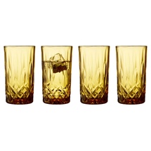 Lyngby Glas Sorrento Highball Glas, Longdrinkglas, 38 cl, 4 Stck., Amber