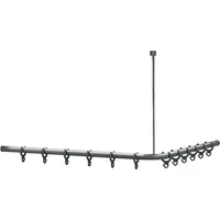 Normbau Cavere Duschvorhangstange 1200 x 1200 mm Anthrazit-Metallic