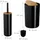 Relaxdays Badezimmer Set Badaccessoire-Set Schwarz/Natur