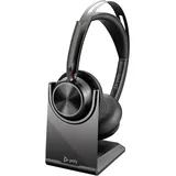 HP Poly Voyager Focus 2 - USB-C/A-Adapter Ladestation Kabellos, USB-C), Office Headset, Schwarz