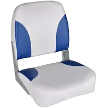 vidaXL Bootssitze 2 Stk. Klappbare Rückenlehne Mit Blau-Weißem Kissen