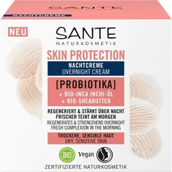 Sante Skin Protection Nachtcreme mit Probiotika, Bio-Inca Inchi-Öl & Bio-Sheabutter Gesichtscreme 50 ml 
