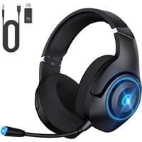 KAPEYDESI Gaming-Headset (Gaming Headset Perfekt für PS5, PS4, PC und Xbox Series Gamer, Wireless mit 3D-Stereomikrofon, Bluetooth 5.2) schwarz