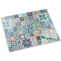 Tulup Glasplatte Rechteck 80 x 60 x 0,4 cm Funkenschutzplatte Blau