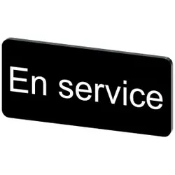 Siemens 3SU19000AC160GM0 Bezeichnungsschild 12, 5x27mm, Schild schwarz, Beschriftung: En Service - 10 Stück